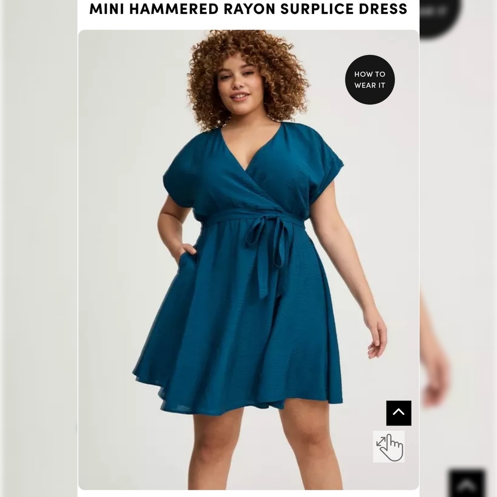 Torrid Blue Faux  Wrap Mini Dress 2